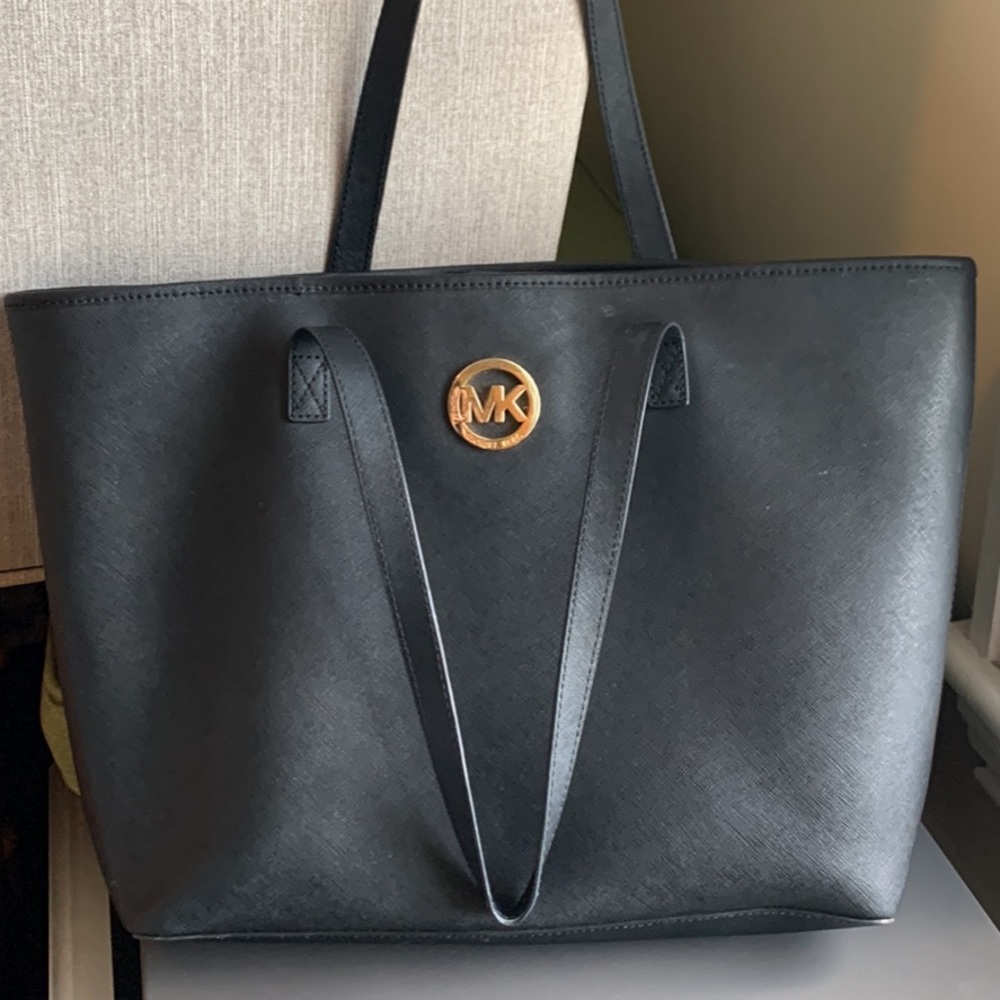 Michael Kors black tote bag